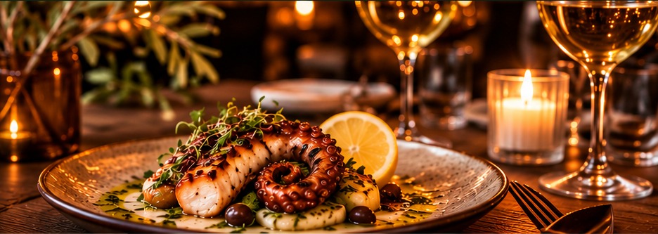 Mediterranes Gericht aus der Taverne Olive